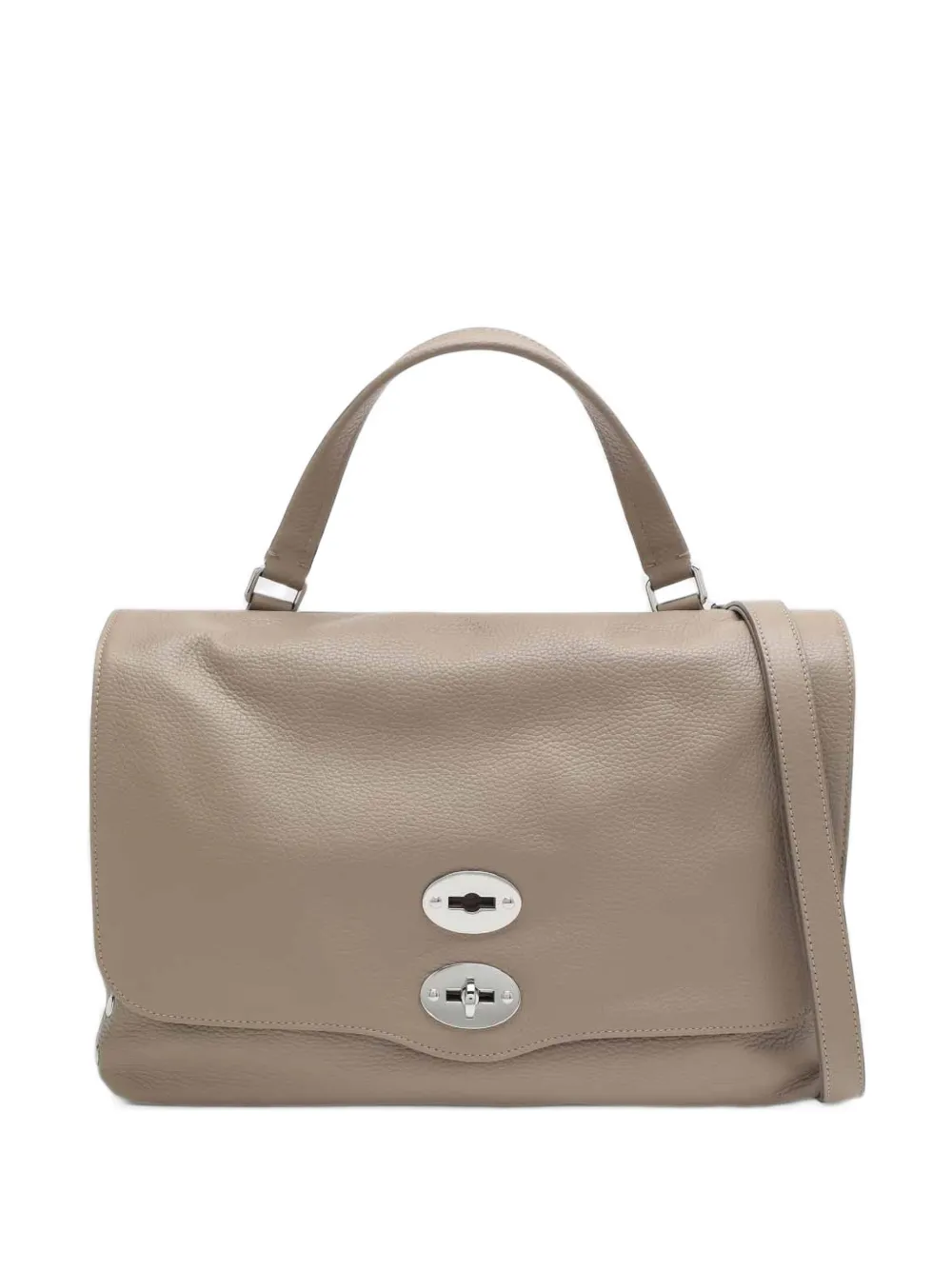Zanellato medium Postina hammered leather tote bag Grijs