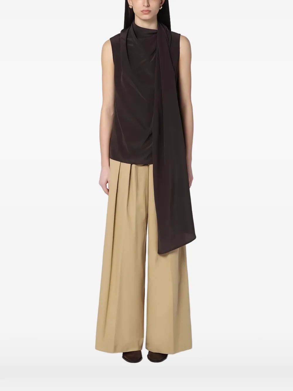 P.A.R.O.S.H. scarf-detail sleeveless blouse Bruin