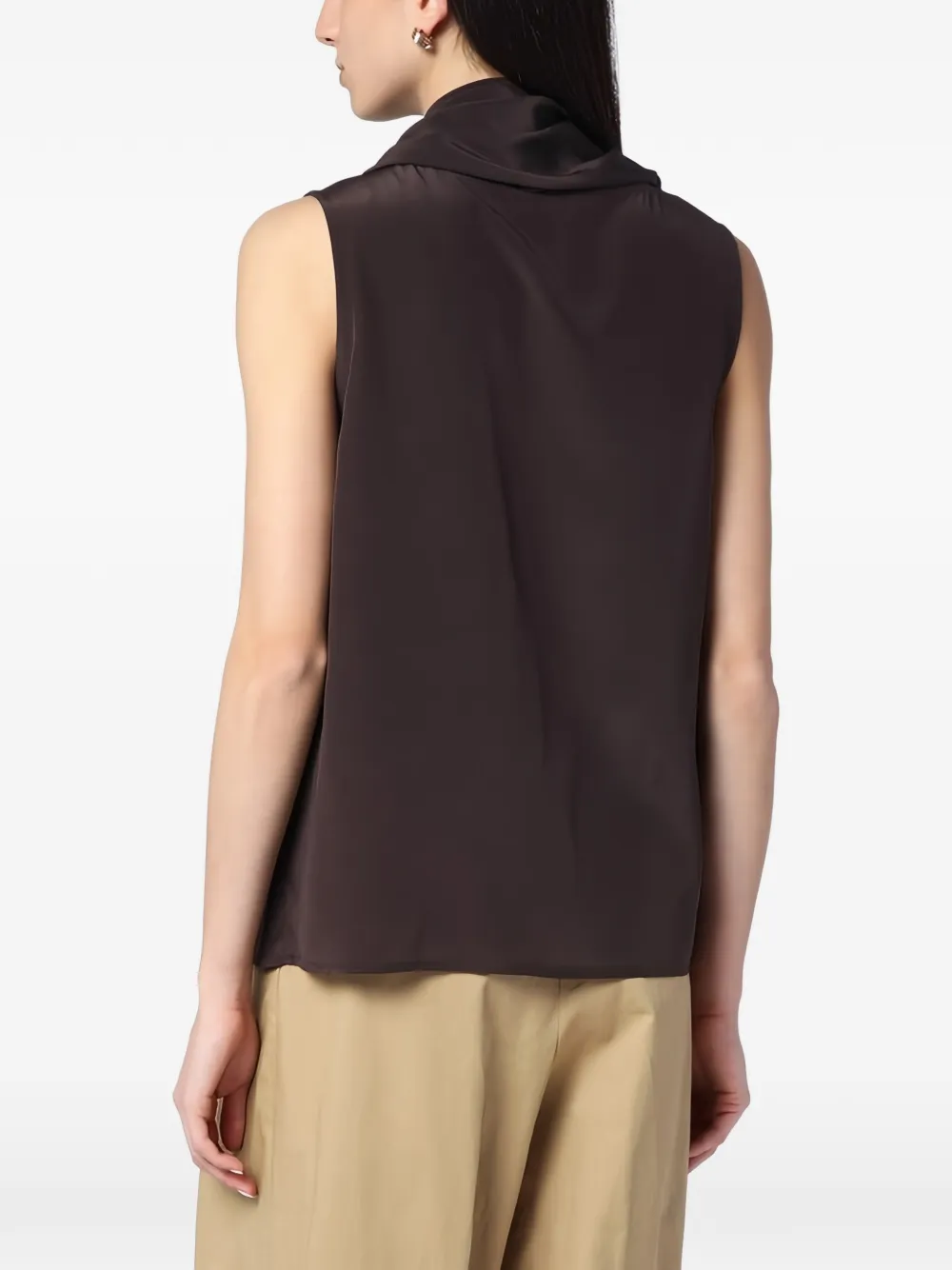 P.A.R.O.S.H. scarf-detail sleeveless blouse Bruin