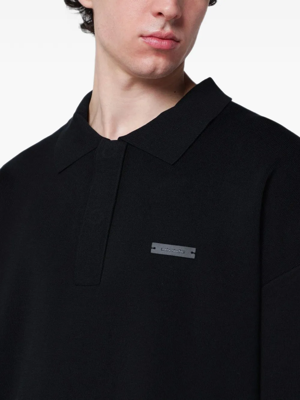 ENTIRE STUDIOS long-sleeve polo shirt Zwart