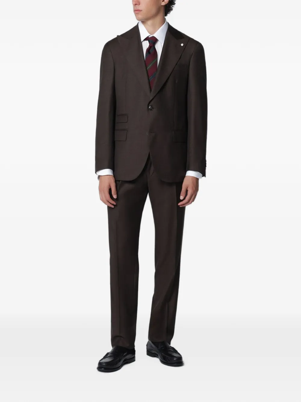 LUIGI BIANCHI MANTOVA single-breasted wool suit - Marrone