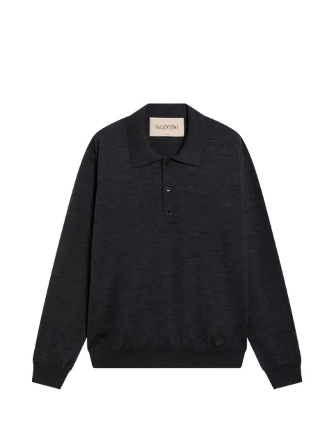 Valentino Garavani Wollen poloshirt met VLogo-borduurwerk
