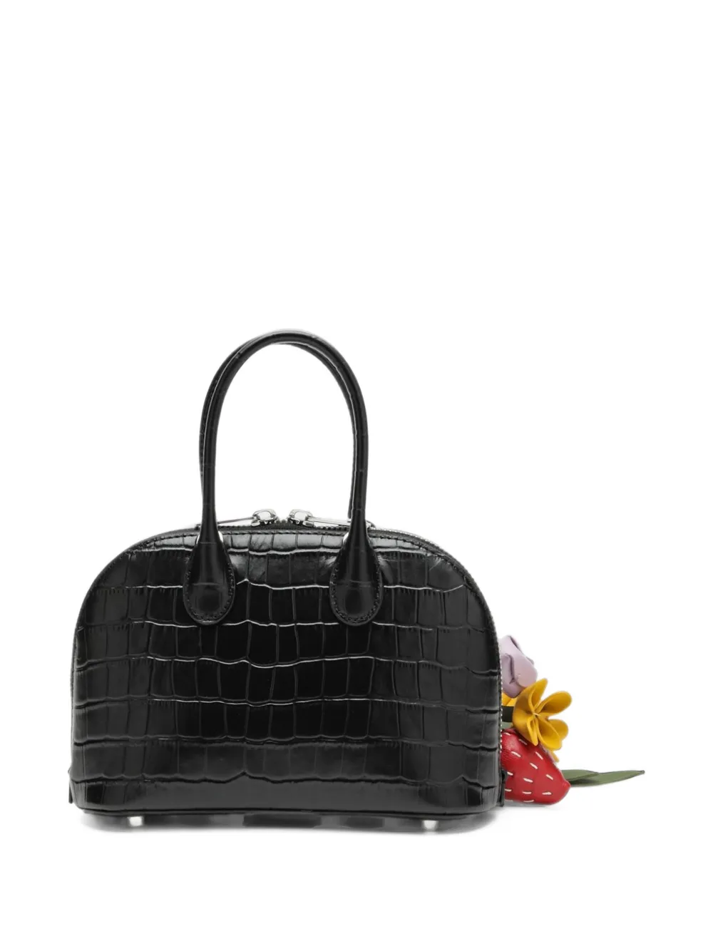 Self-Portrait embossed leather black mini bag Zwart