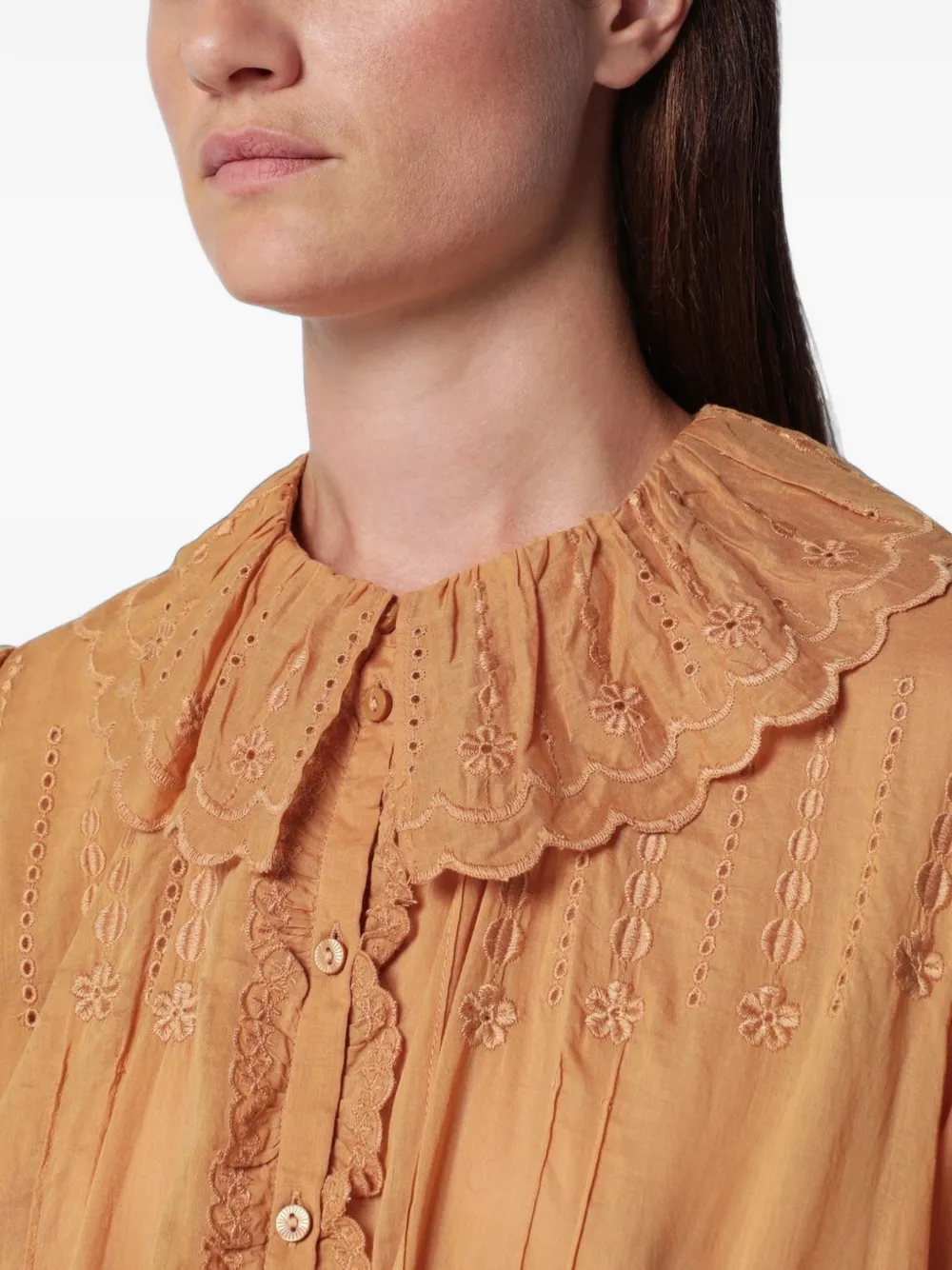 ISABEL MARANT Lenora broderie anglaise dress Oranje