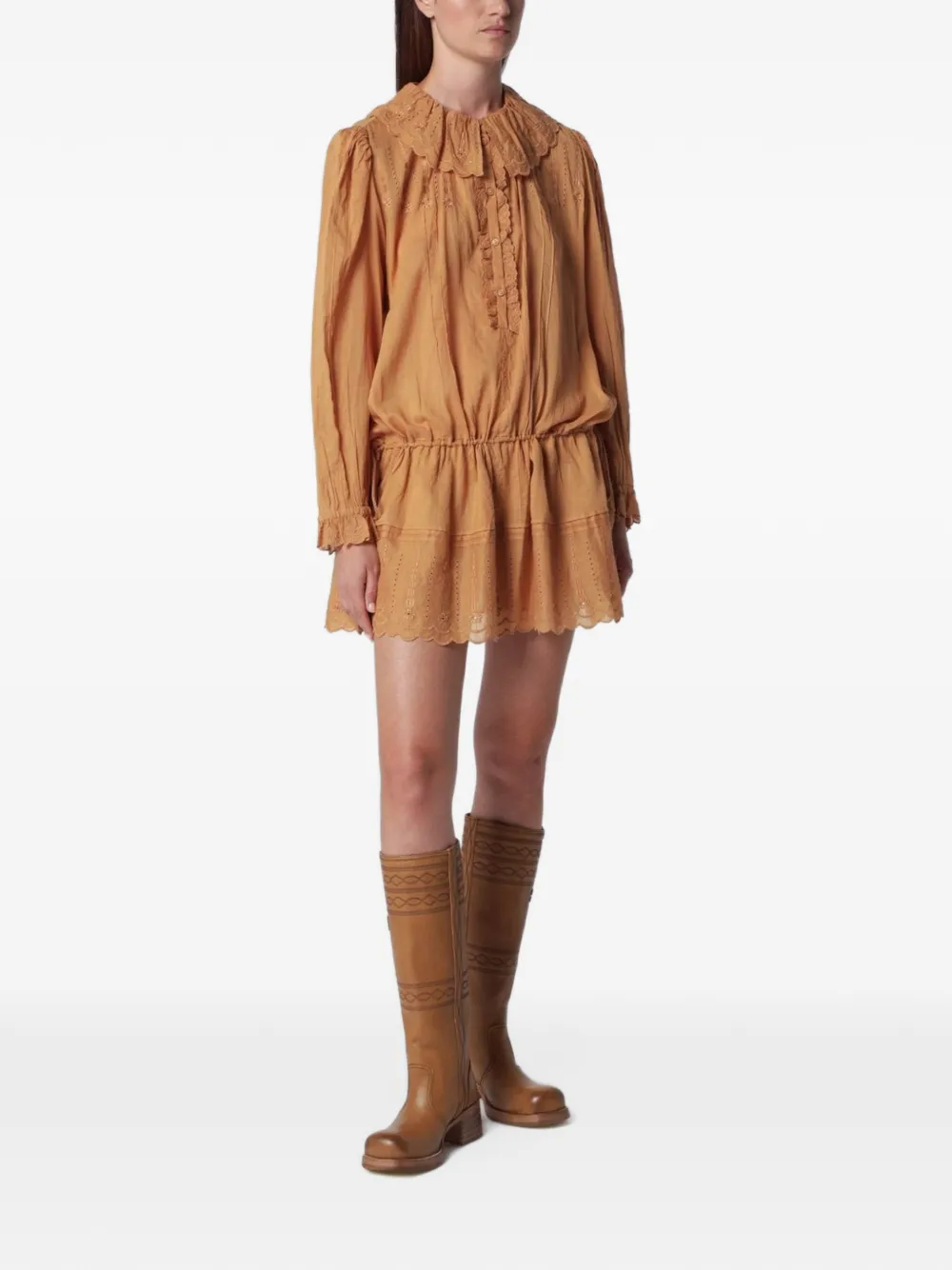 ISABEL MARANT Lenora broderie anglaise dress Oranje