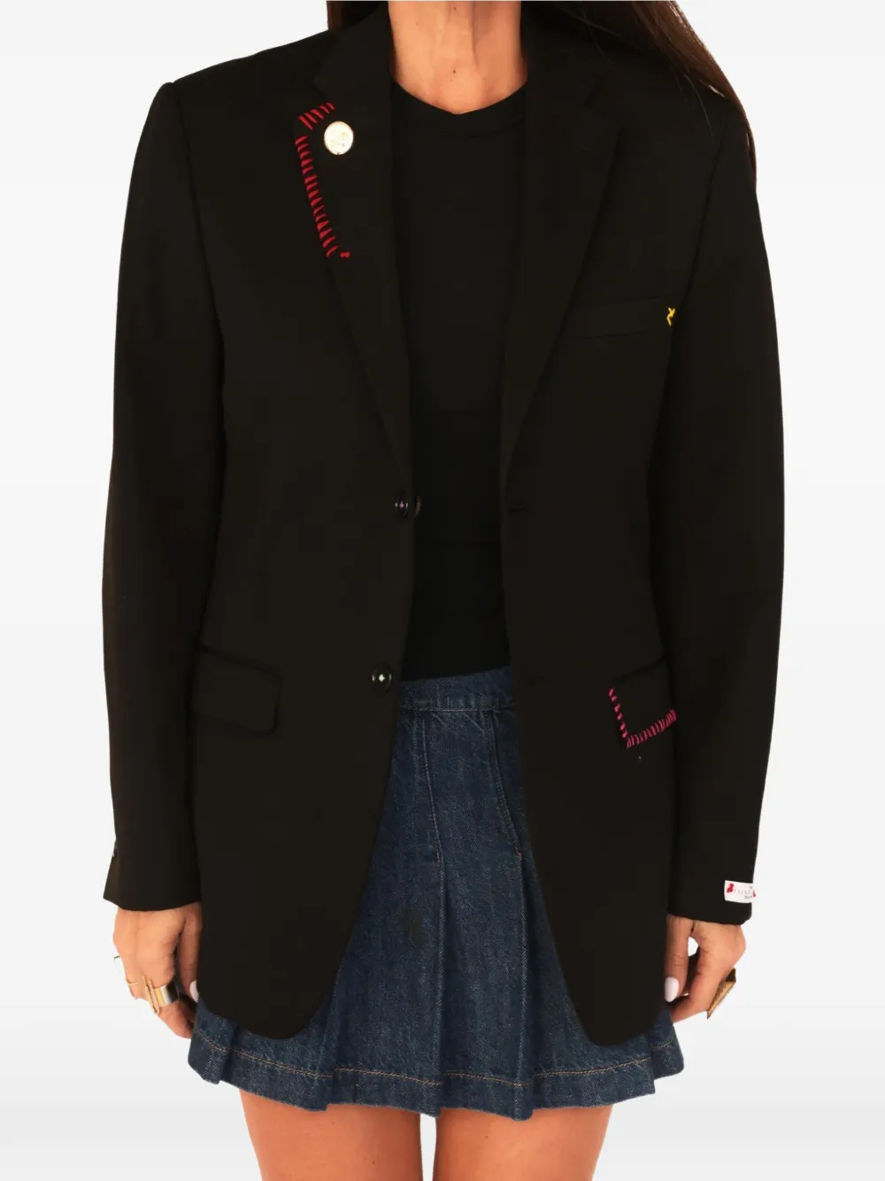 The Divine Rebel Collective Bisou slogan-print blazer - Schwarz