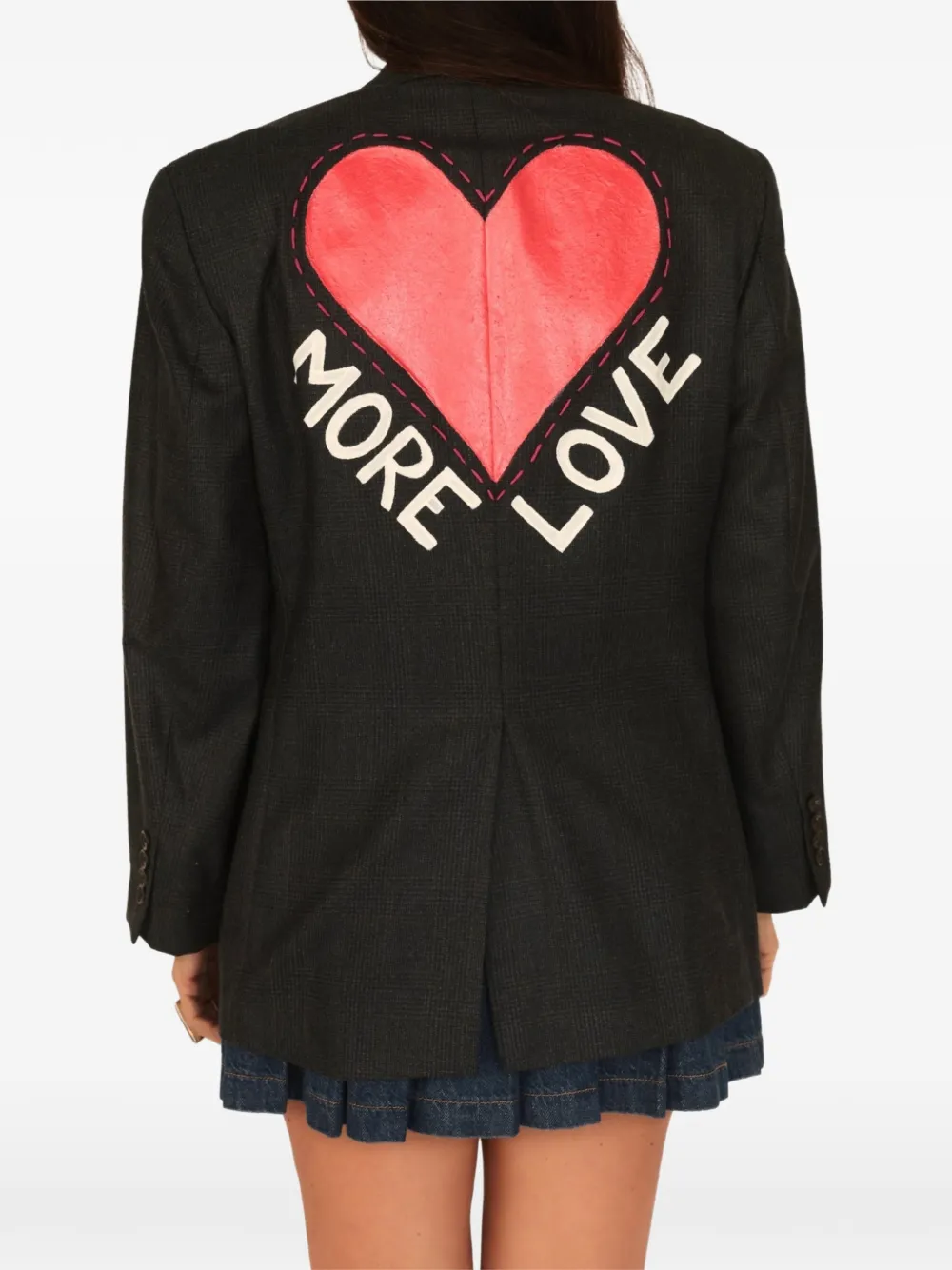 The Divine Rebel Collective x Ralph Lauren Chaps More Love blazer met hartpatch Grijs
