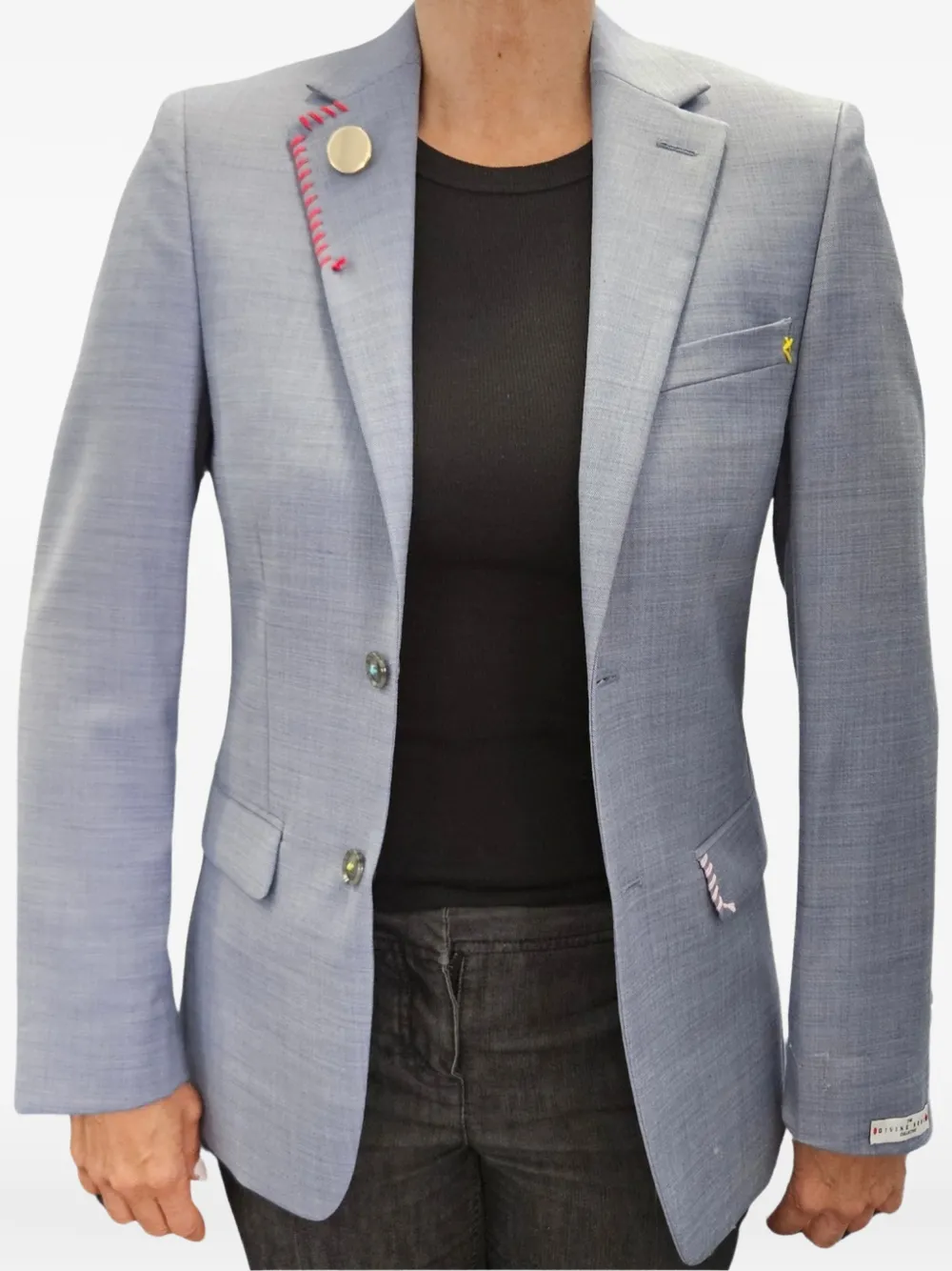 The Divine Rebel Collective x Calvin Klein slogan-print single-breasted blazer - Blue
