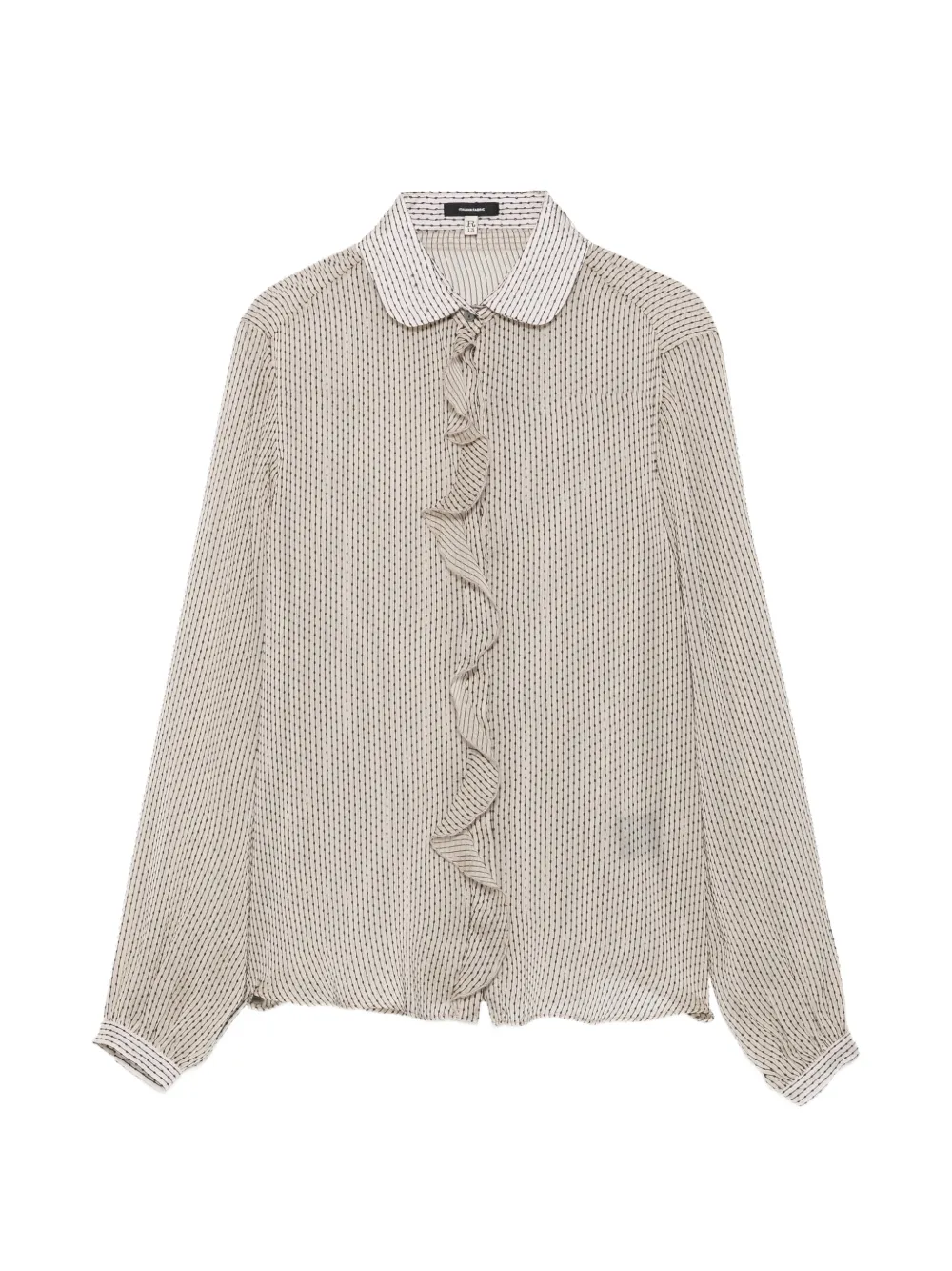 R13 Zijden blouse met ruches Beige