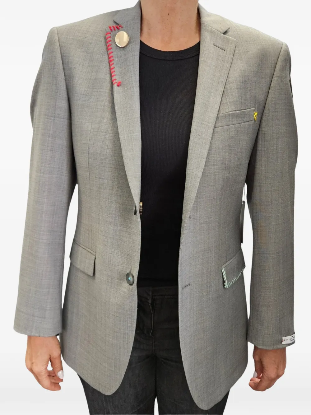 The Divine Rebel Collective Extra Salty slogan-print blazer - Grau