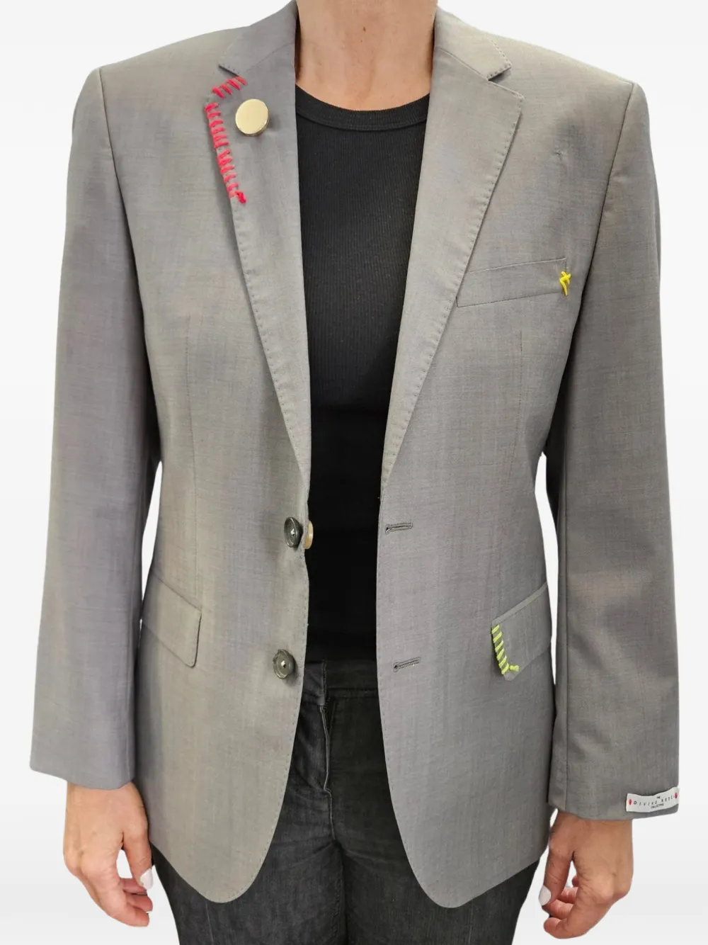 The Divine Rebel Collective graphic-print embellished blazer - Grigio