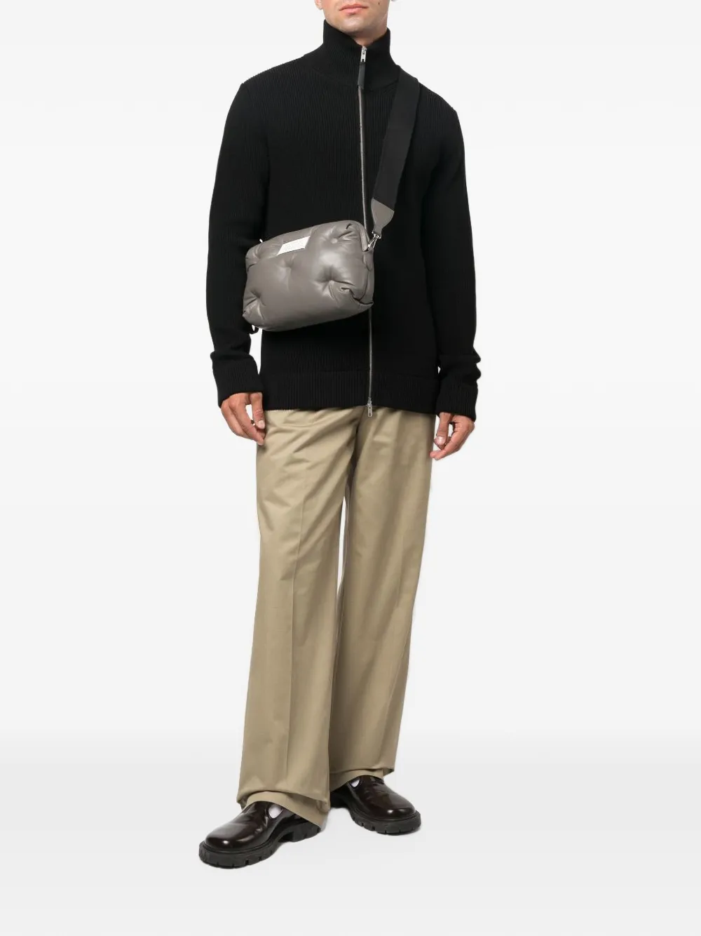 Maison Margiela knit zip-up cardigan Zwart
