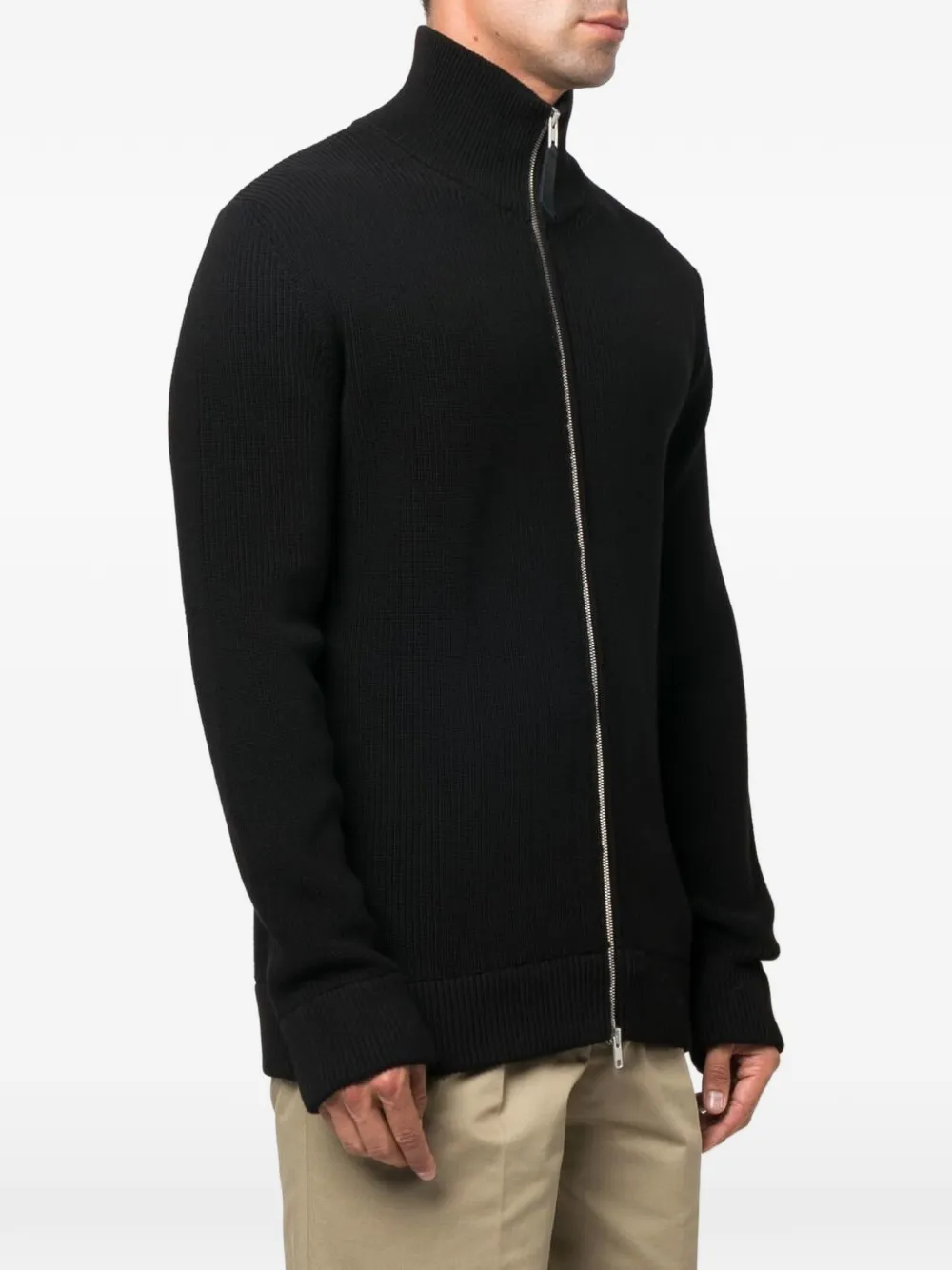 Maison Margiela knit zip-up cardigan Zwart