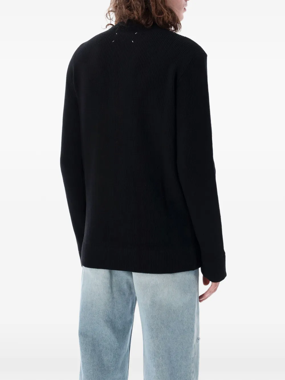 Maison Margiela knit zip-up cardigan Zwart