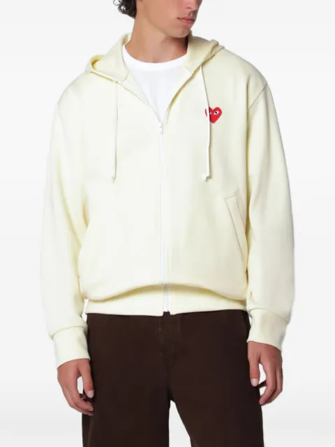 Comme Des Garçons heart-patch zip-up hoodie