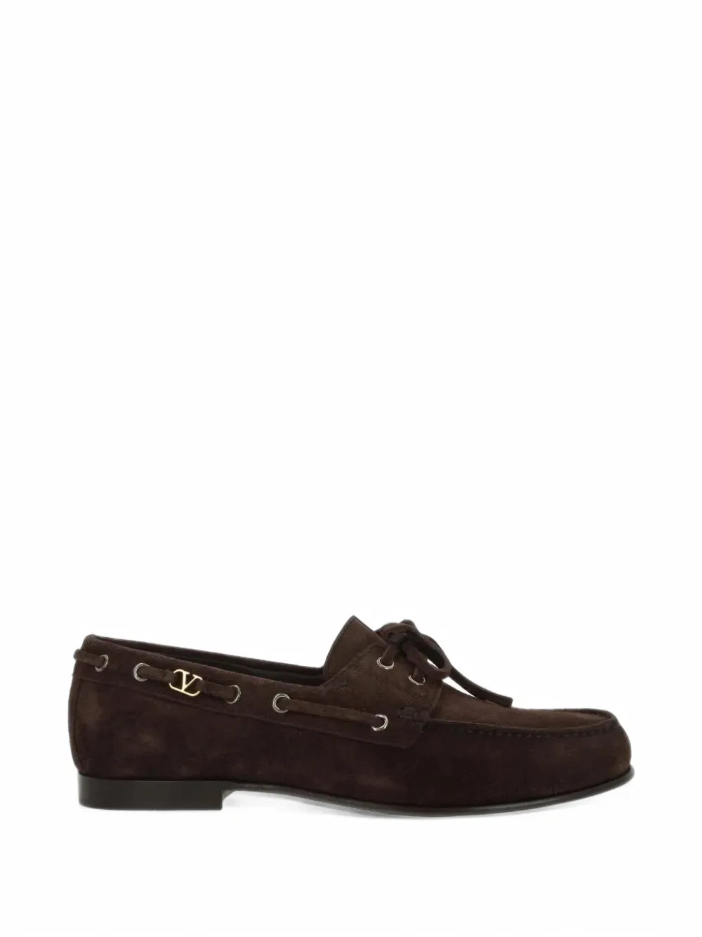 Valentino Garavani VLogo Signature square-toe boat shoes - Braun