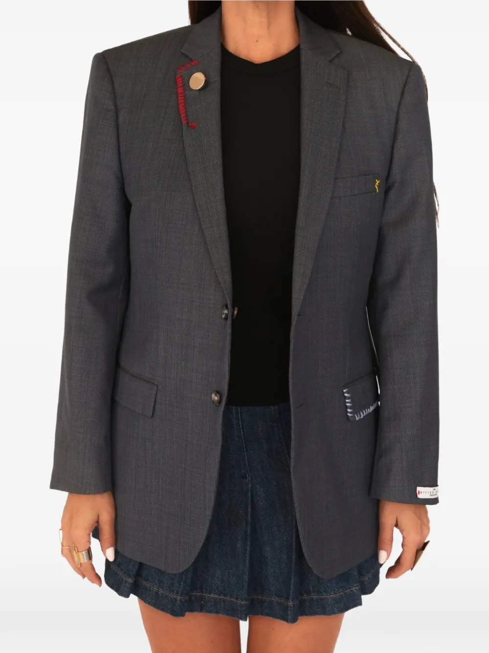 The Divine Rebel Collective x J Crew Très Chic slogan-print blazer - Grau