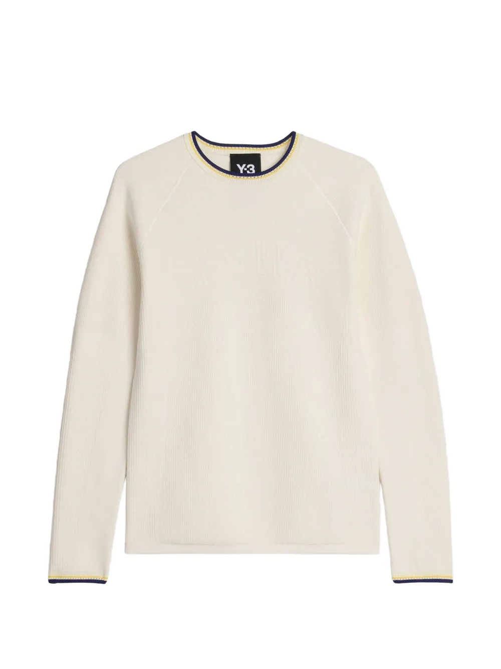 Wales Bonner x Y-3 ribbed-knit raglan-sleeve sweater - Bianco