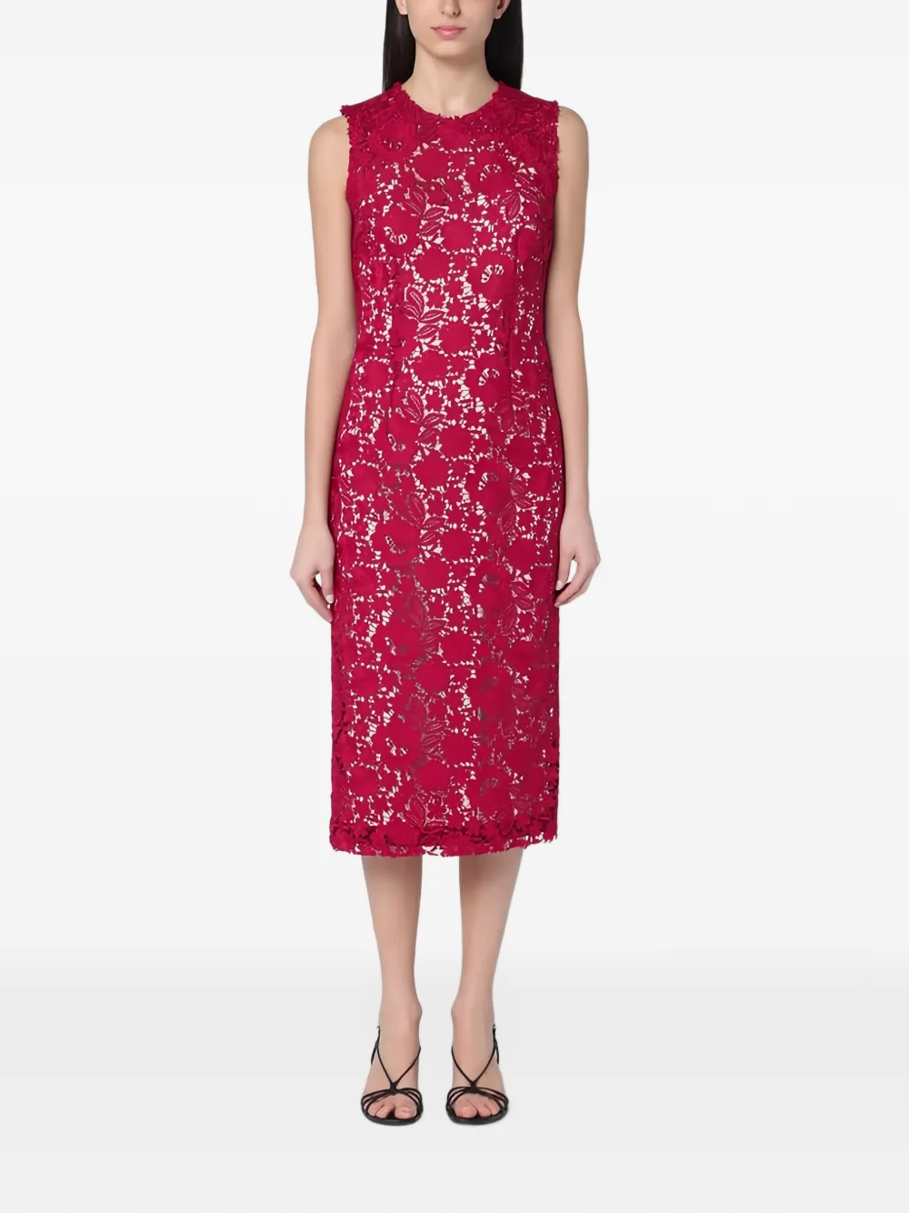 P.A.R.O.S.H. lace sleeveless midi dress - Pink