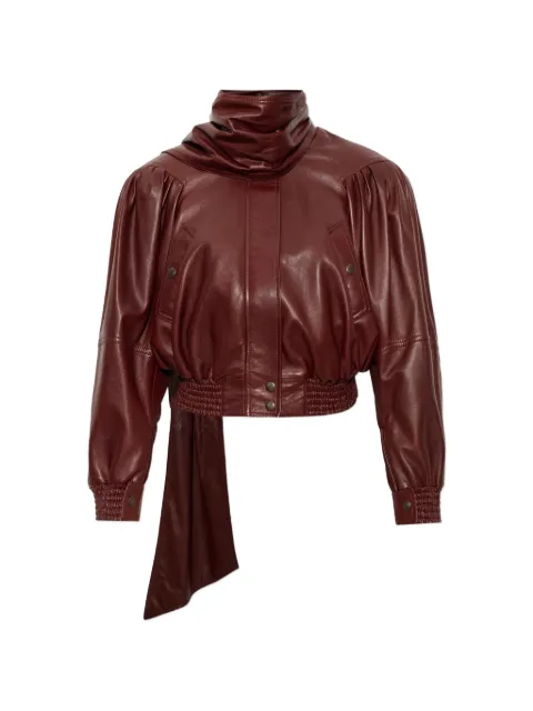 Chloé Cropped scarf jacket in leather