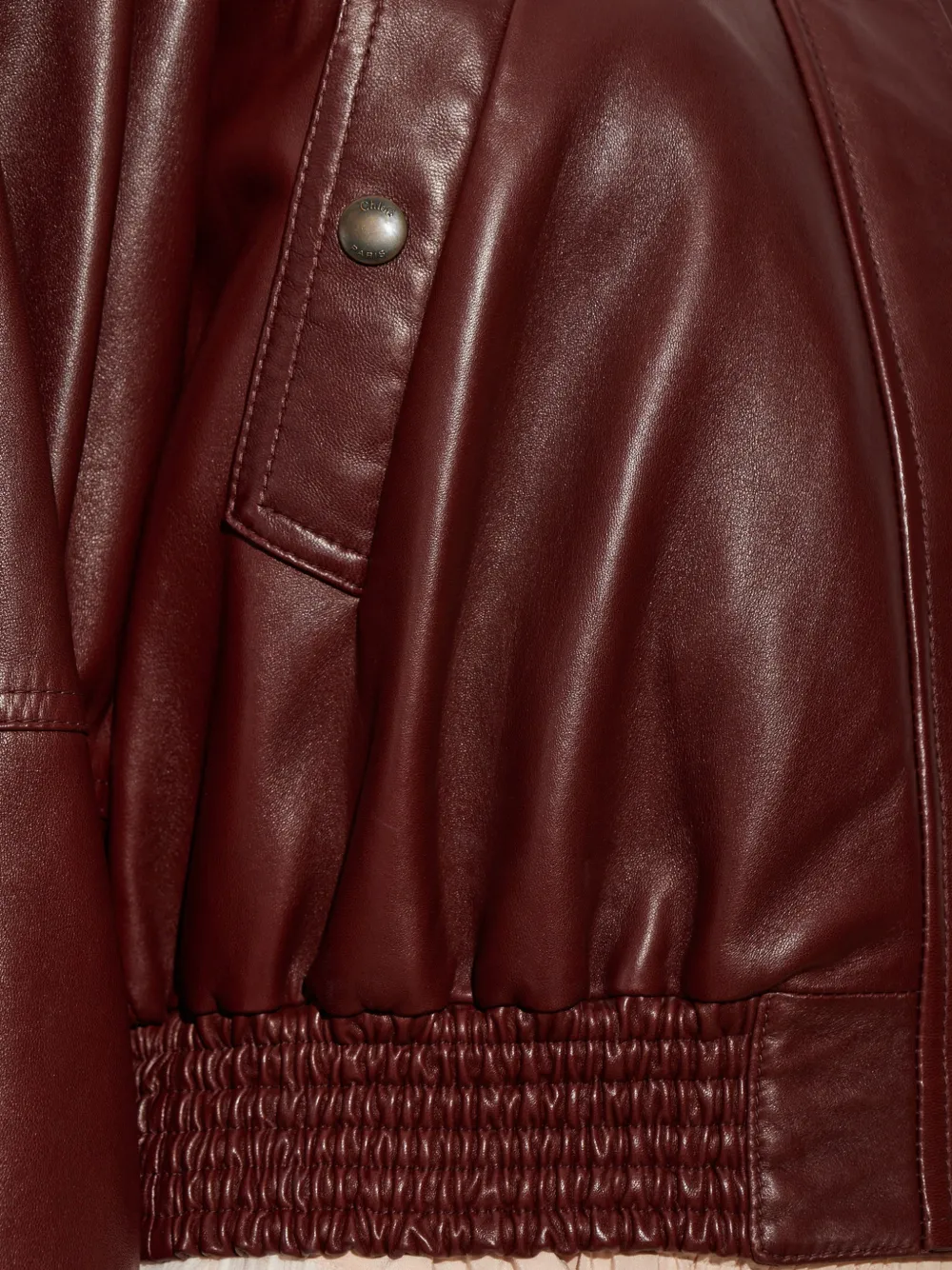 Chloé Cropped scarf jacket in leather Rood