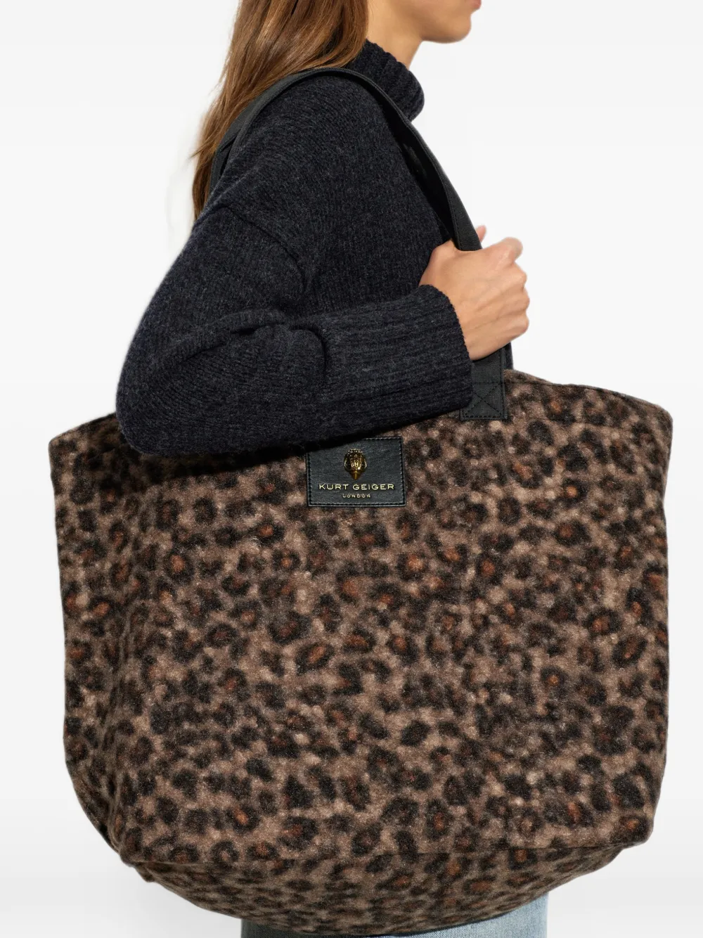 Kurt Geiger London Holborn shopper met luipaardprint Bruin