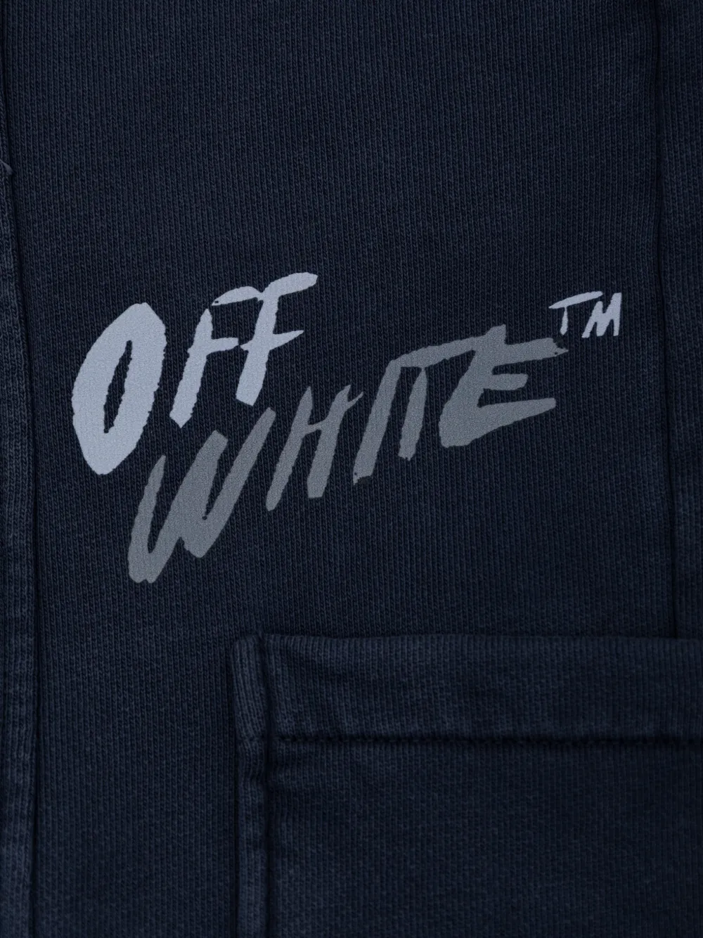 Off-White Kids Cargo broek met wijde pijpen en logo-print Blauw