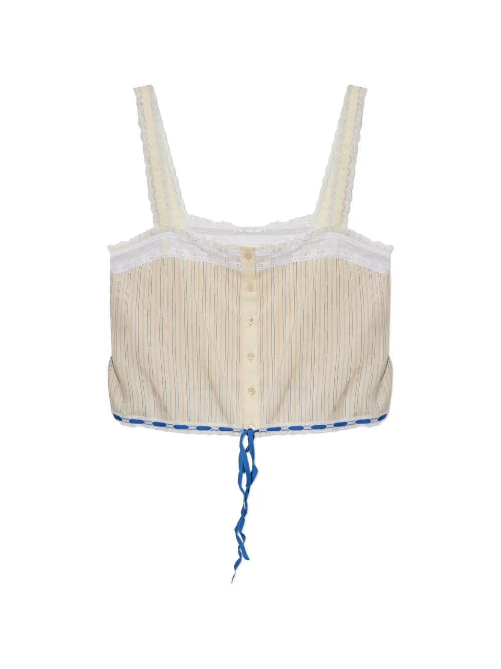 Chloé lace-insert striped tank top - Toni neutri