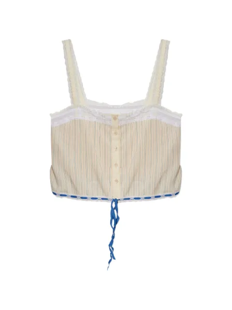 Chloé lace-insert striped tank top