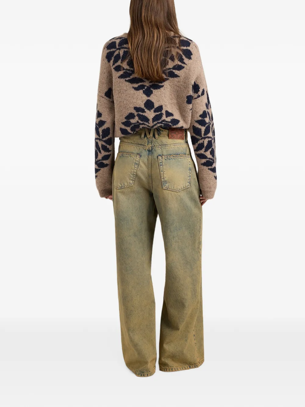 MOMONÌ Aoki jeans met wijde pijpen Beige