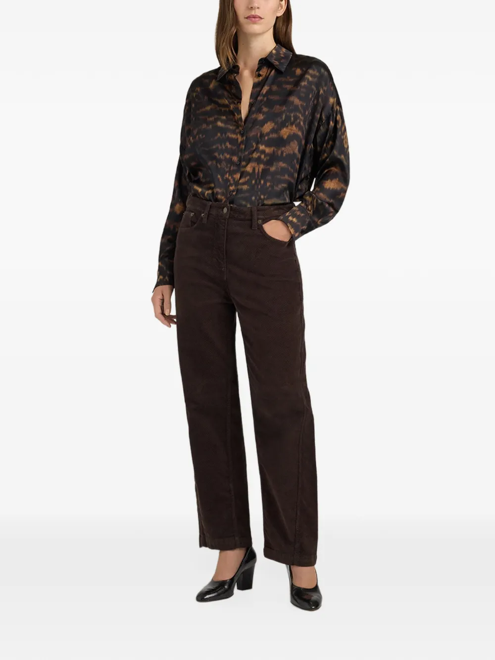 MOMONÌ Ivo velvet trousers Bruin