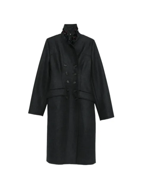 Nº21 bead-embellished double-breasted coat