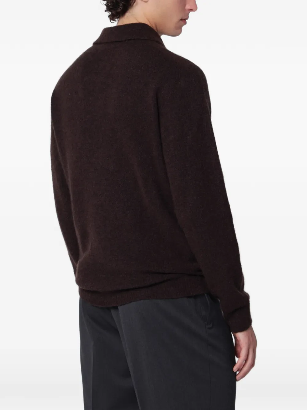 Roberto Collina long-sleeve polo sweater Bruin