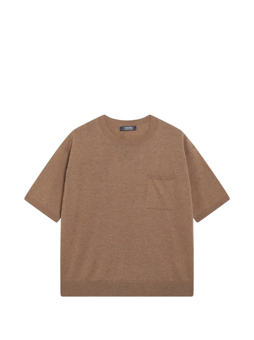 'S Max Mara chest-pocket short-sleeve sweater - Braun