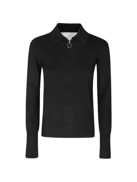 Semicouture playera tipo polo Lalla con aberturas y cierre de un cuarto