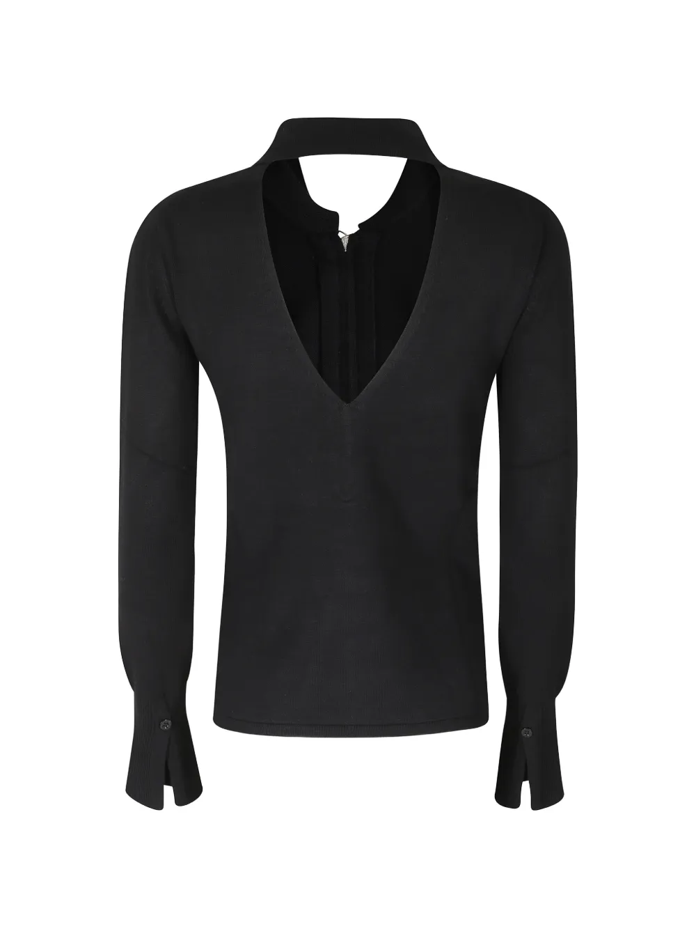 Semicouture Lalla cut-out quarter-zip polo shirt Zwart
