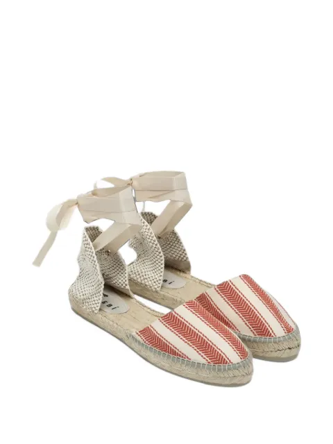 Manebi striped lace-up flat espadrilles