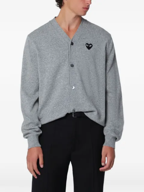 Comme Des Garçons logo-patch V-neck cardigan