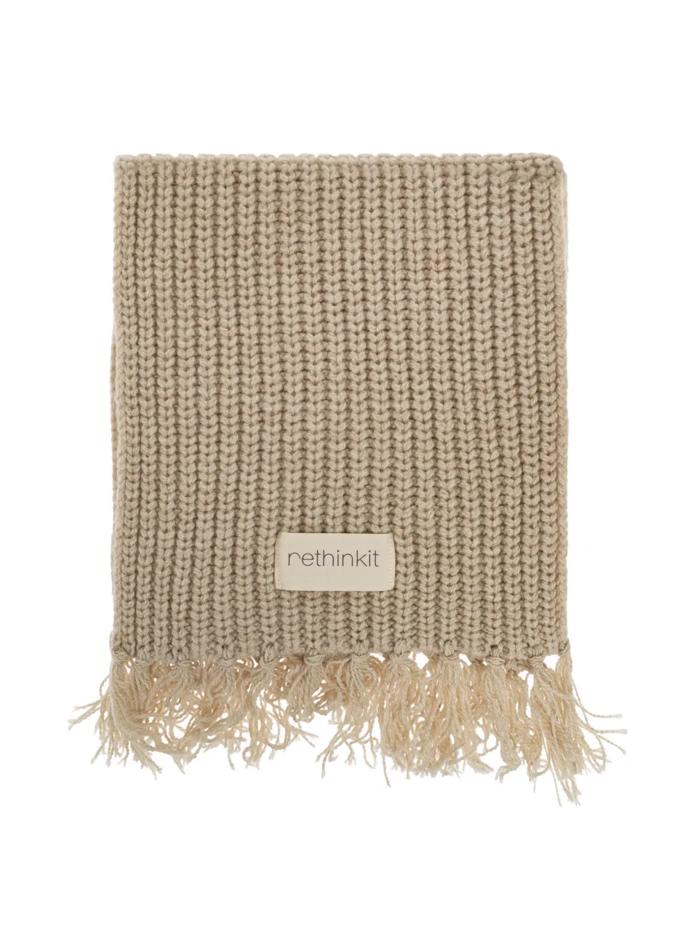 RETHINKIT STUDIOS Chamonix fringed ribbed-knit scarf - Toni neutri