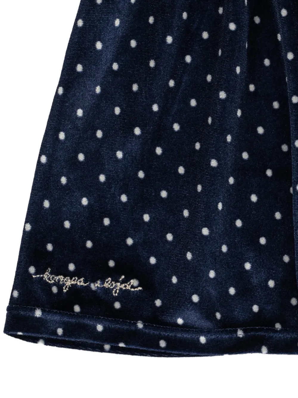 Konges Sløjd Ditzy bow-detail polka-dot midi dress Blauw