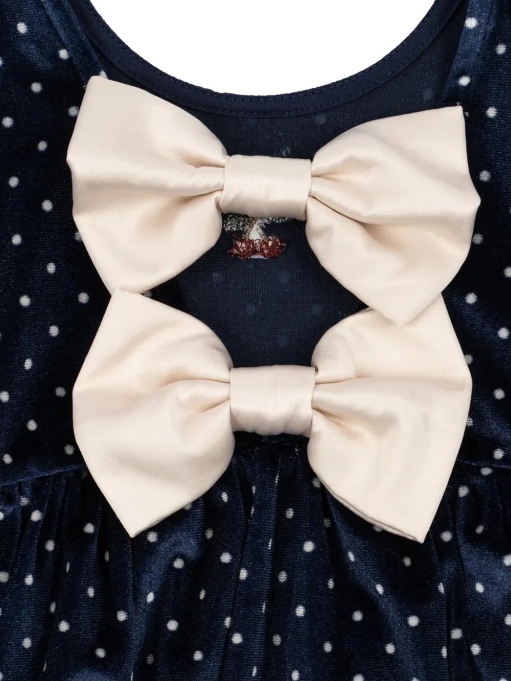 Konges Sløjd Ditzy bow-detail polka-dot midi dress Blauw