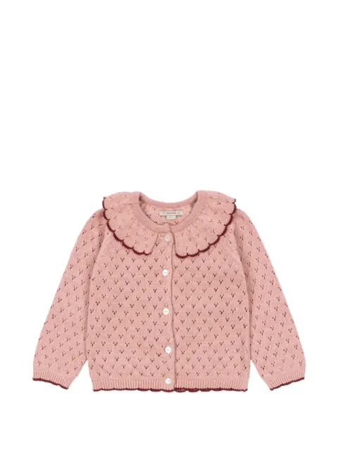 Konges Sløjd Holiday ruffled-collar pointelle-knit cardigan