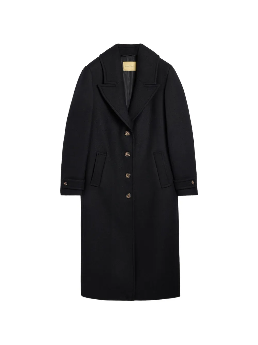 MOMONÌ single-breasted peak-lapel coat - Black