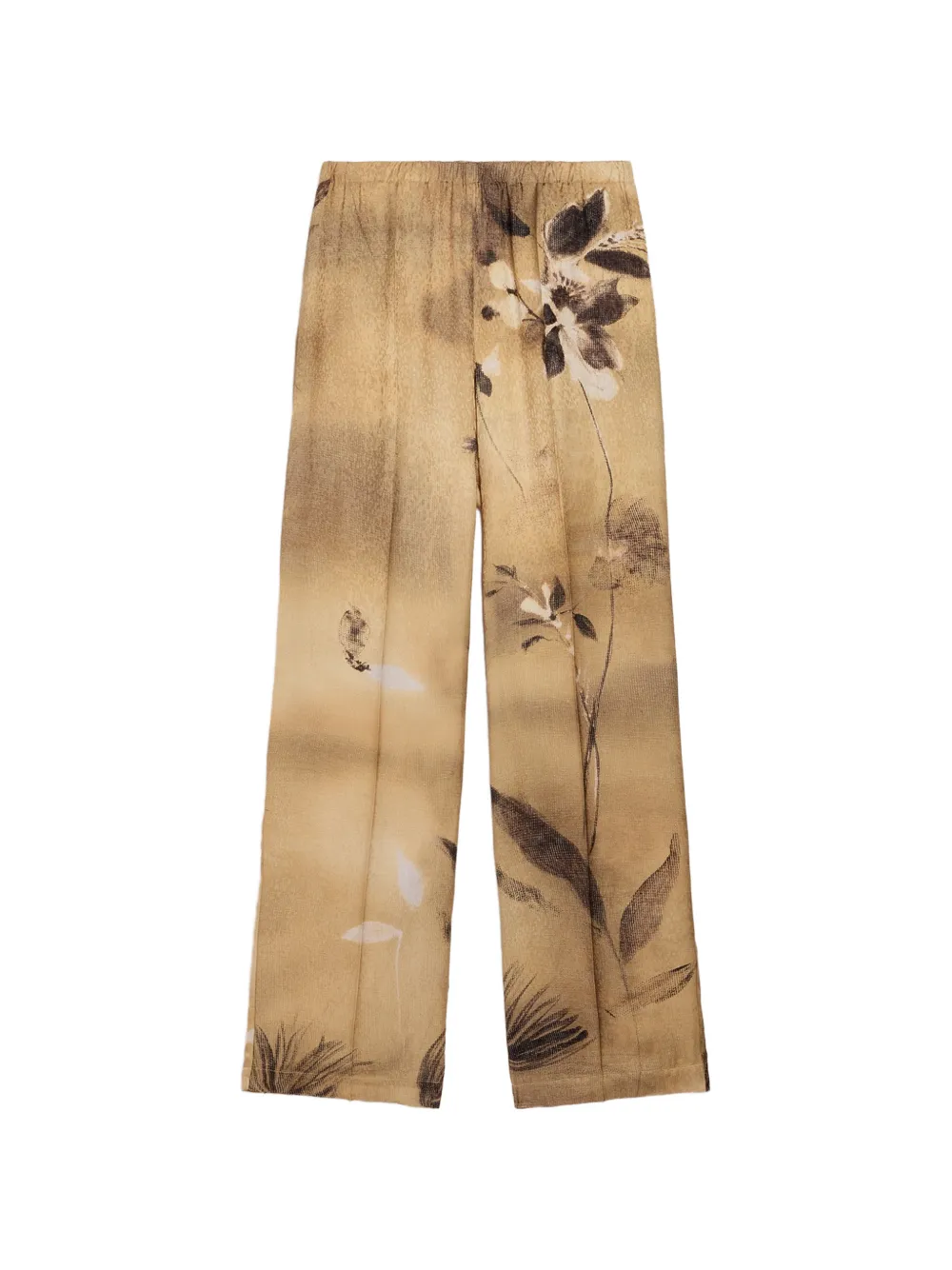 MOMONÌ Mynstur jacquard-knit straight trousers Beige