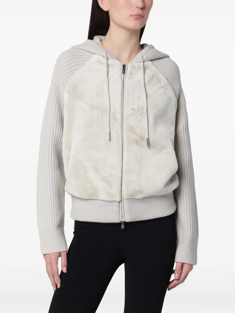 Moose Knuckles Junction hybrid hoodie Wit