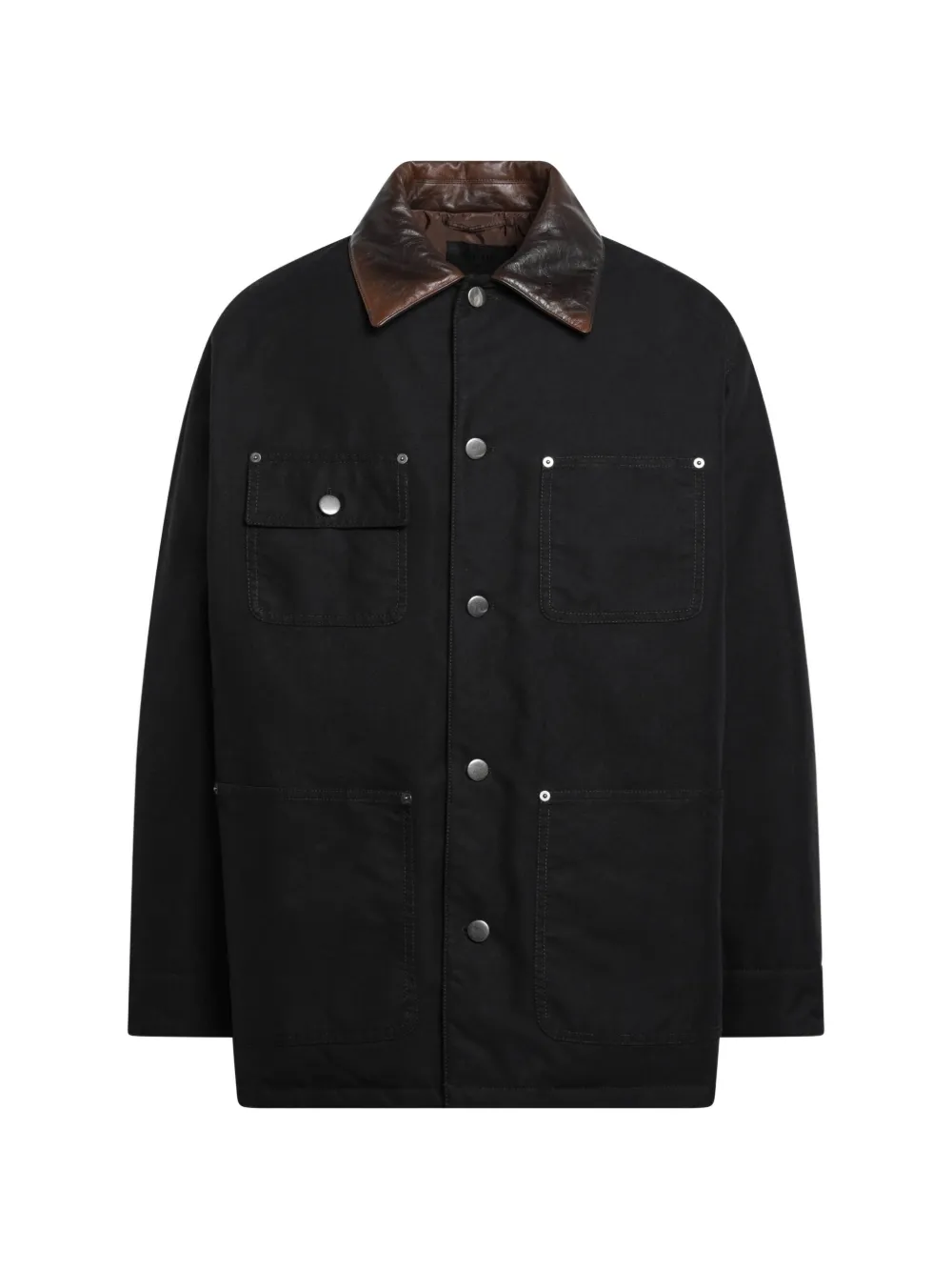 Prada medium-weight technical cotton down jacket Zwart