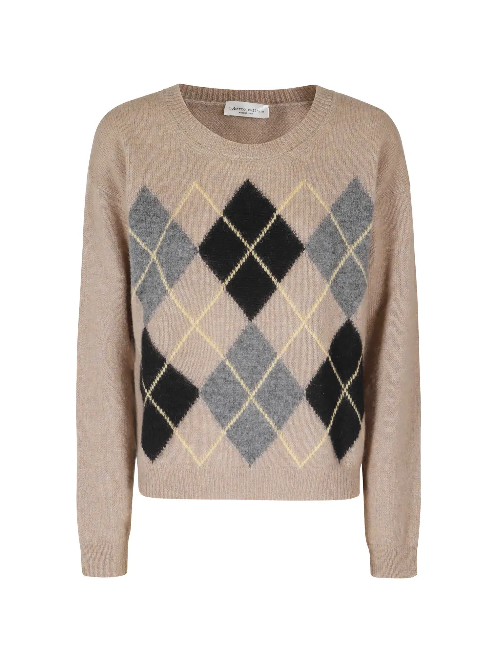 Roberto Collina argyle-pattern sweater Beige