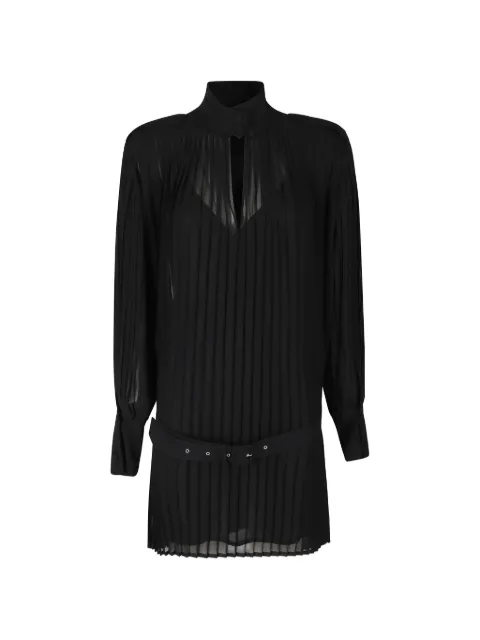Semicouture pleated belted mini dress