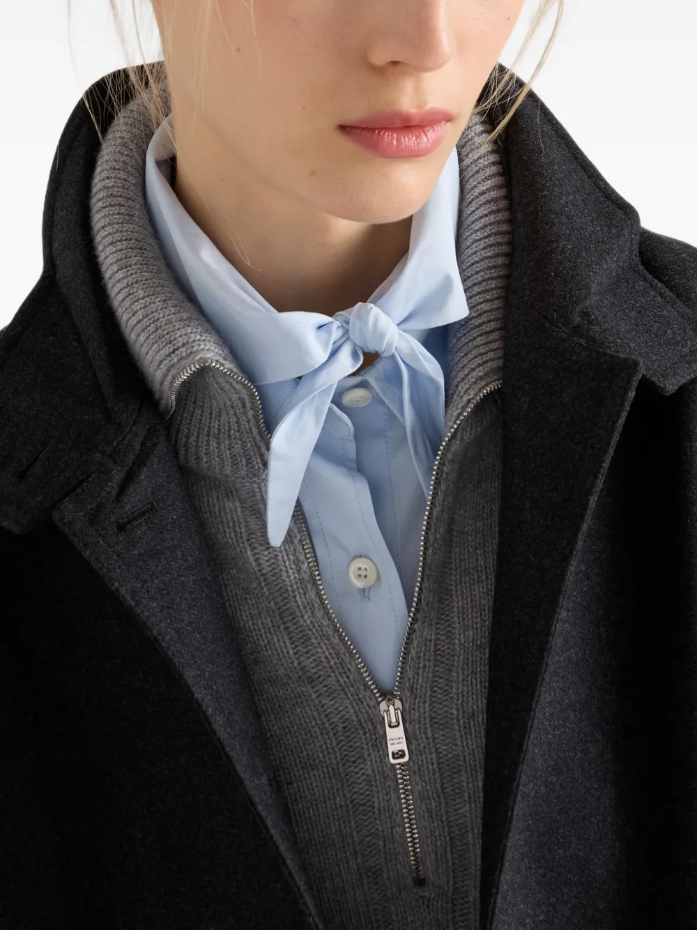 Prada re-cashmere polo sweater Grijs