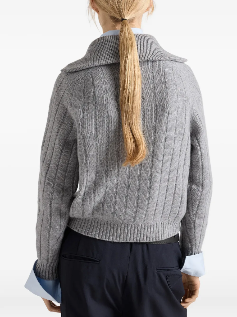 Prada re-cashmere polo sweater Grijs